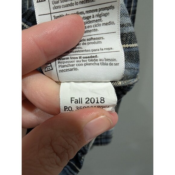 Carhartt Relaxed Fit Flannel Shirt Mens L Plaid Casual Button Down Pocket Blue - Picture 6 of 16